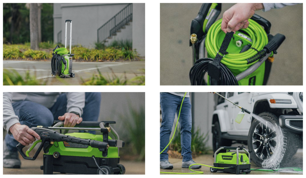Мойка высокого давления 140 бар 1900 Вт электрическая Greenworks PW3140