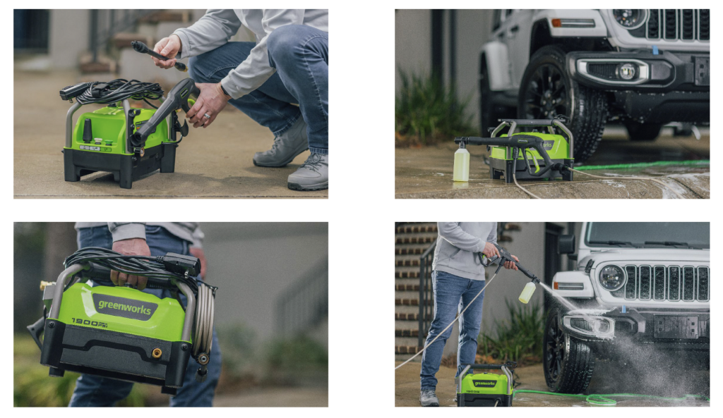Мойка высокого давления 130 бар 1700 Вт электрическая Greenworks PW3130
