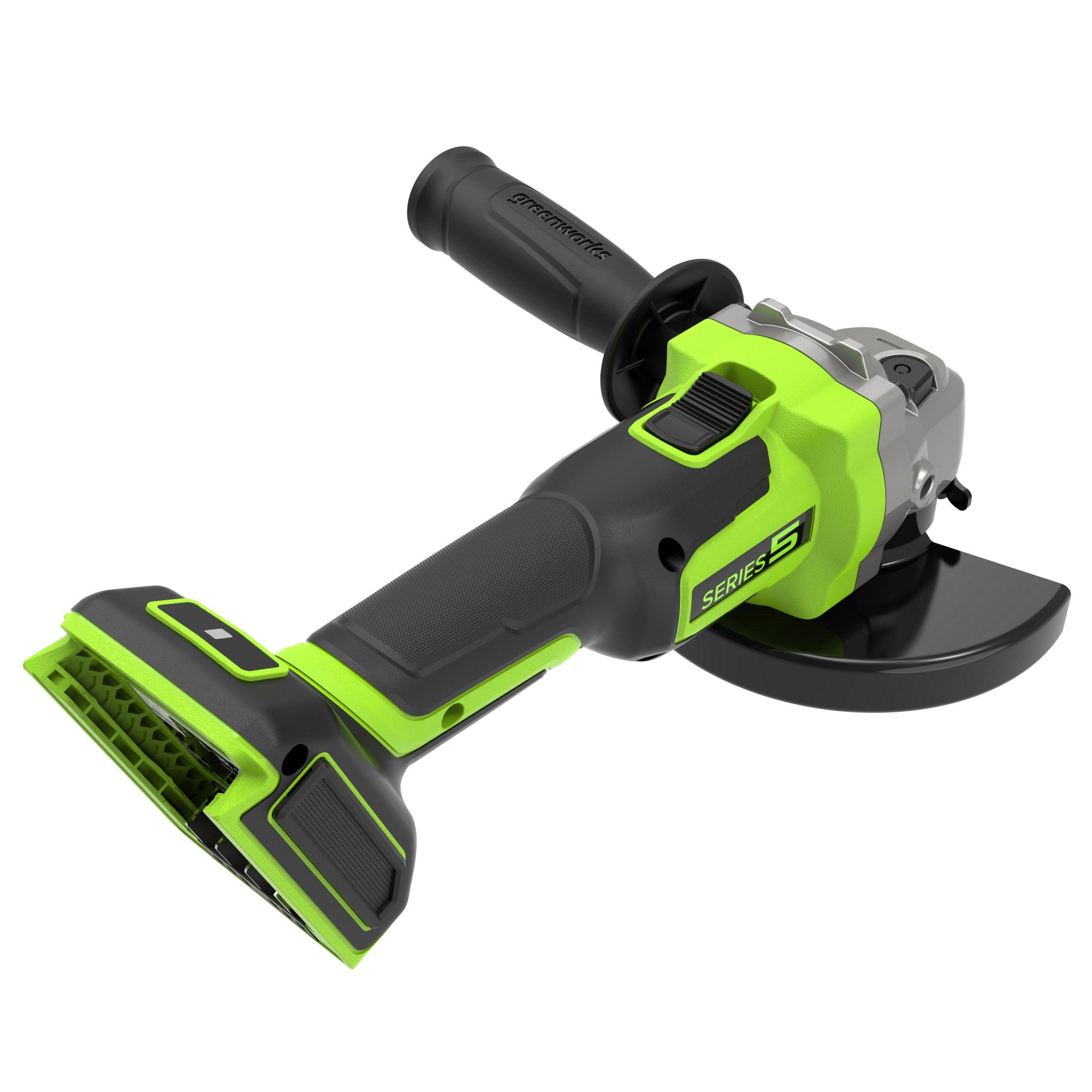 Угловая шлифмашинка (болгарка) 125 мм аккумуляторная Greenworks 24V AG5900 3201007, бесщеточная, без АКБ и ЗУ