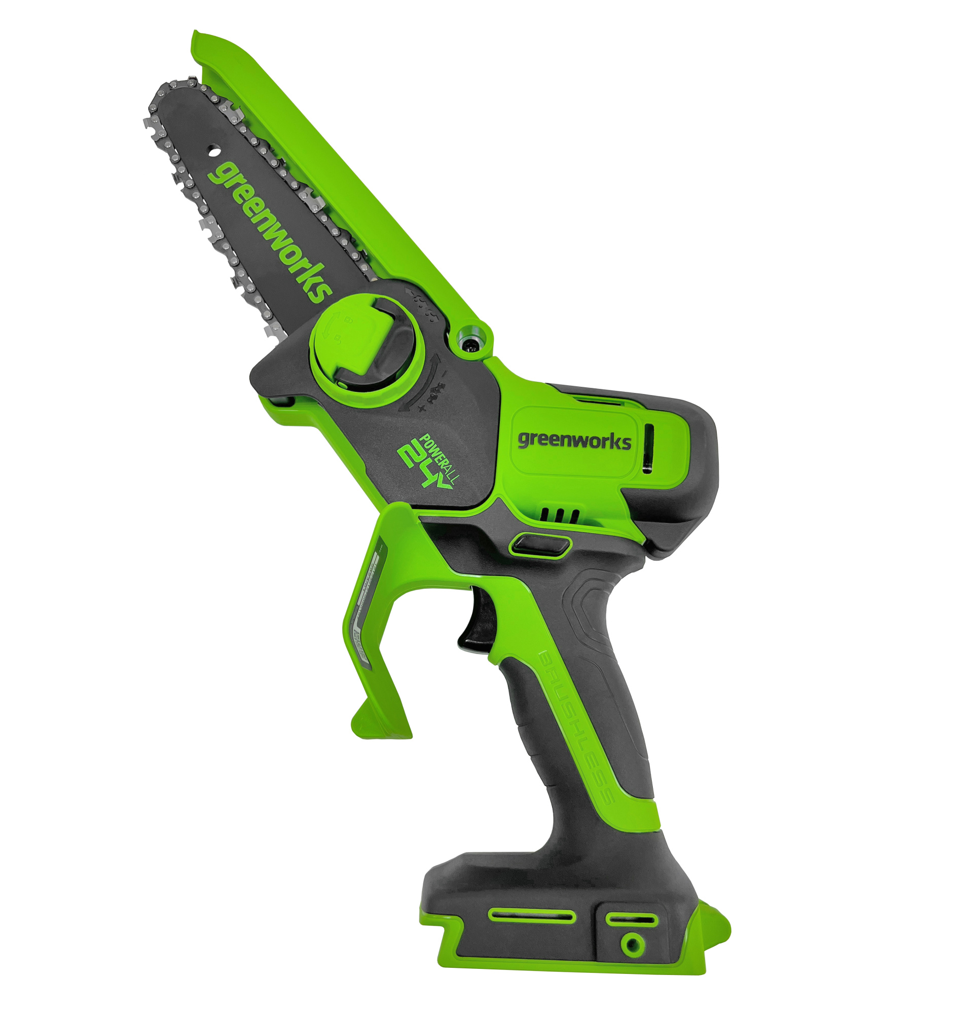Мини-пила аккумуляторная цепная Greenworks 15 см 24V GD24CSMNX 2008707, бесщёточная, без АКБ и ЗУ