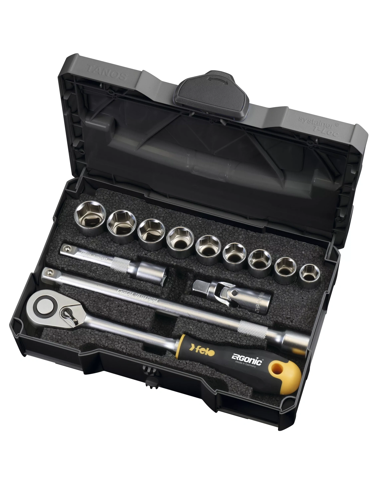 Felo Набор метрических головок с удлиненной трещоткой Ergonic в кейсе, 13шт 05681318