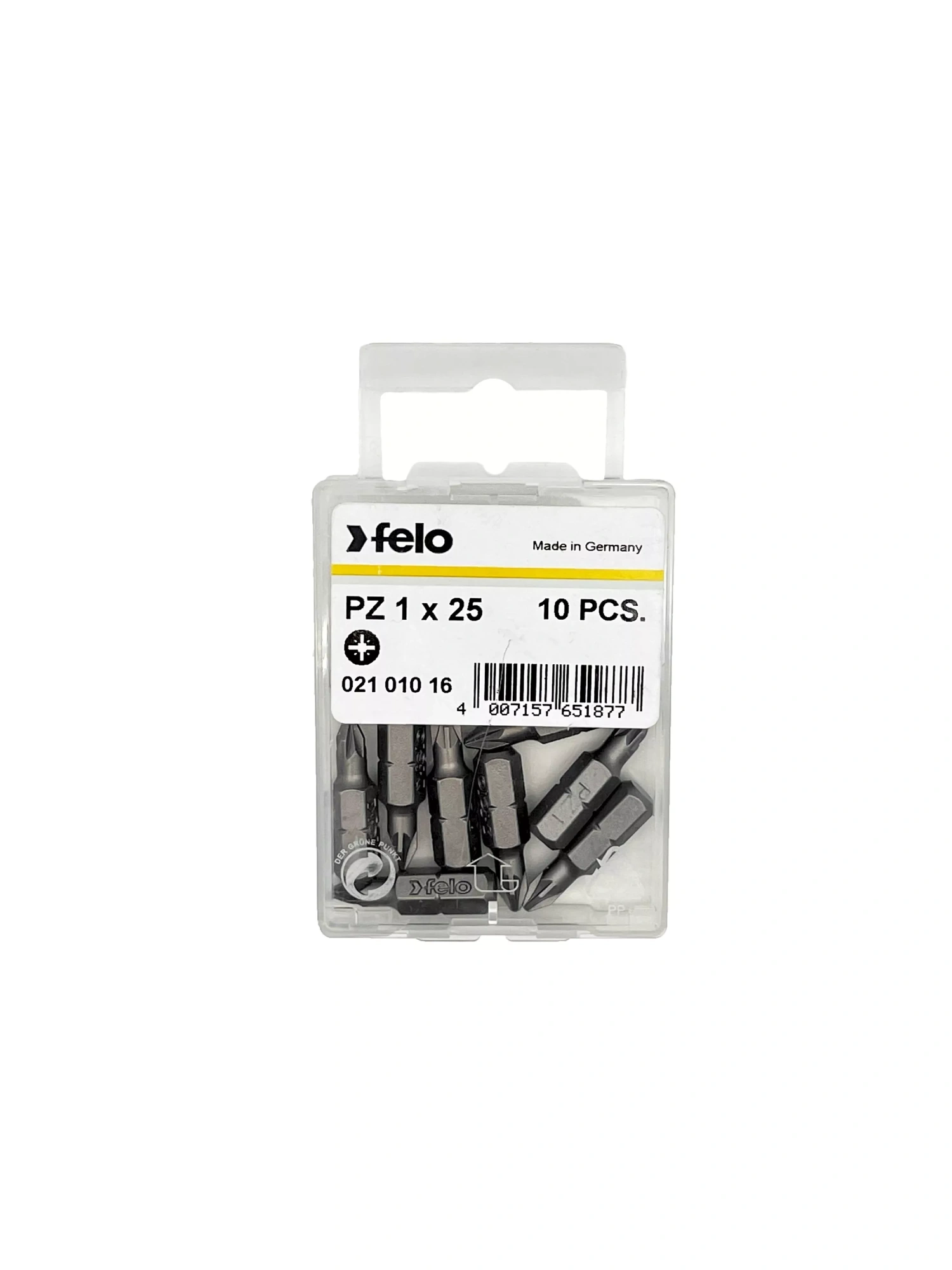 Бита крестовая серия Industrial PZ 1X25, 10 шт в пластиковом боксе FELO 021 010 16