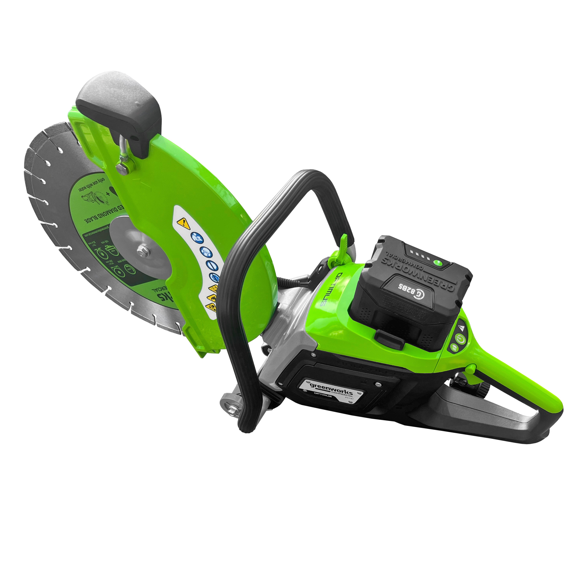 Бетонорез 350 мм, 4,3 кВт, аккумуляторный Greenworks 82V 1501307, бесщеточный, без АКБ и ЗУ