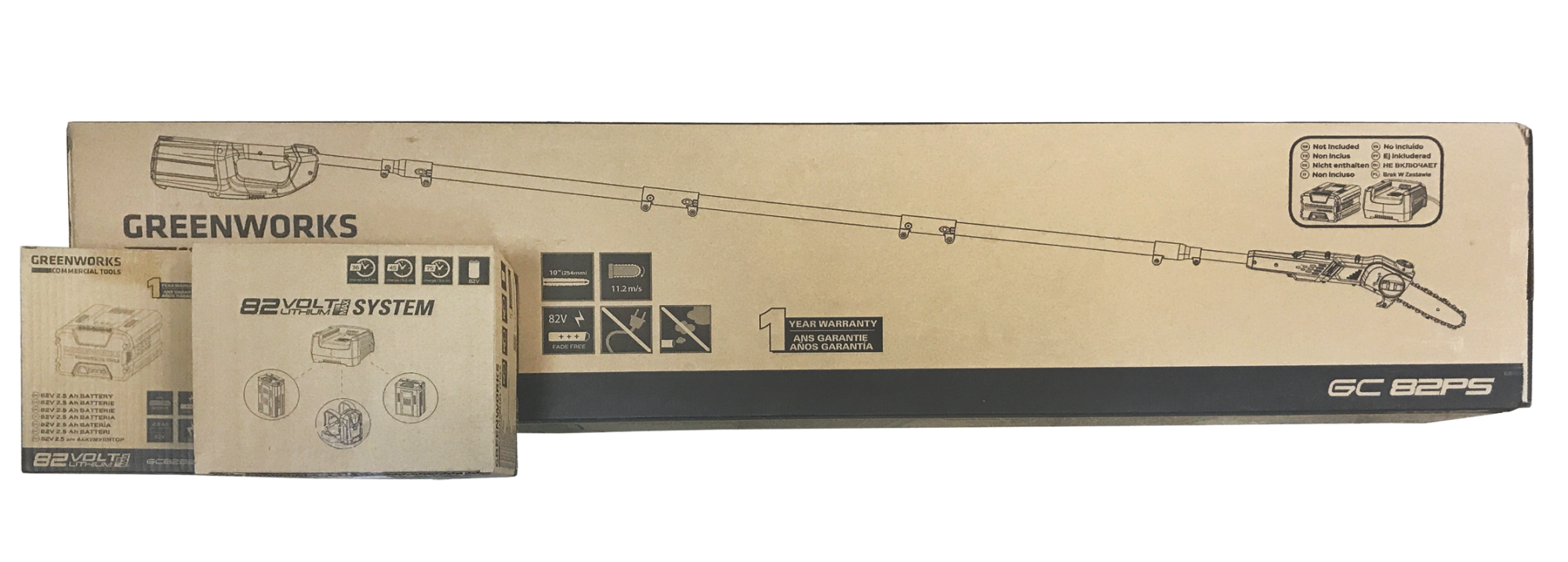 Высоторез – cучкорез аккумуляторный 25 см Greenworks 82V GC82PS 1400307, бесщёточный, без АКБ и ЗУ