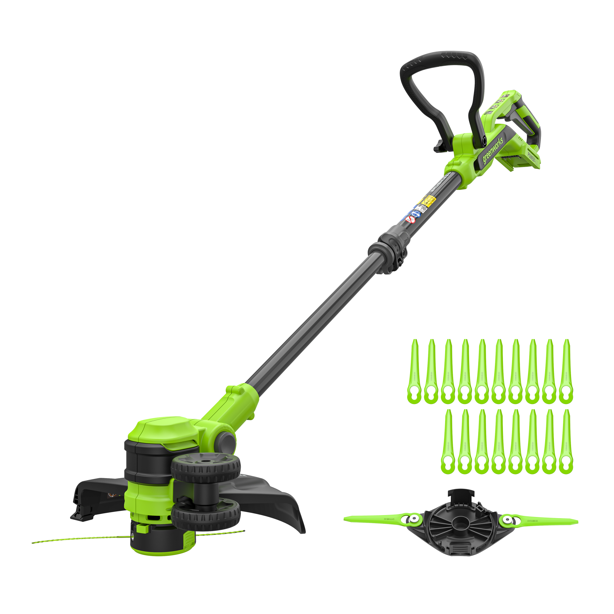Триммер аккумуляторный Greenworks 30 см 24V ST3002 ST3002A3 с пластиковым ножом, бесщёточный, без АКБ и ЗУ