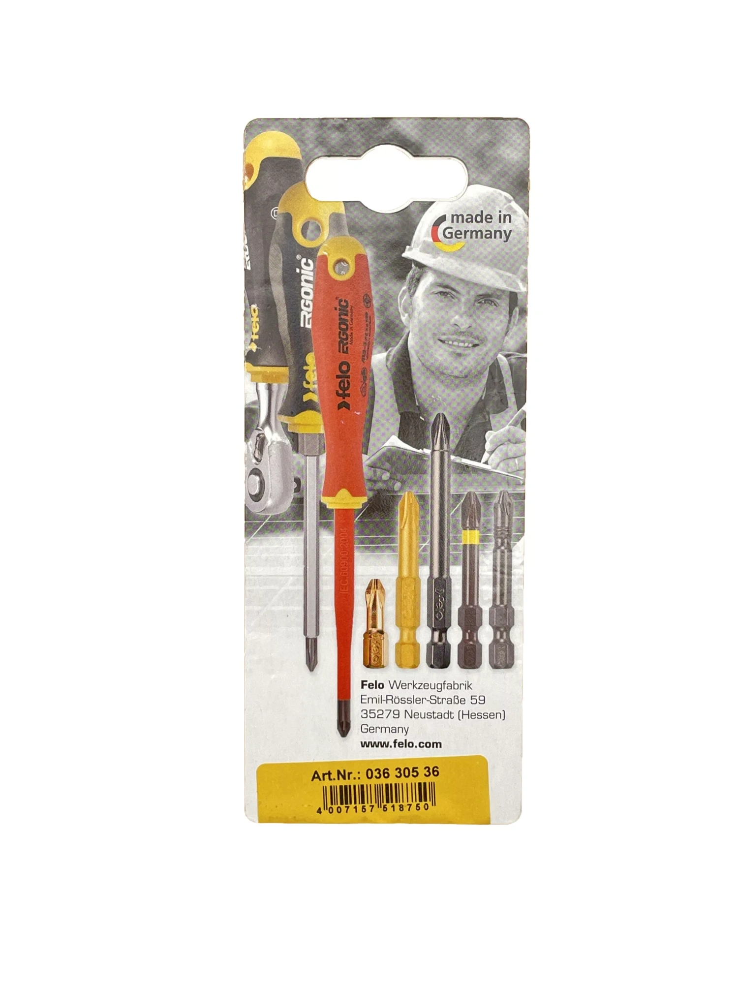 Felo Бита Е6,3 TX30х50, серия Industrial, 2 шт в блистере 03630536