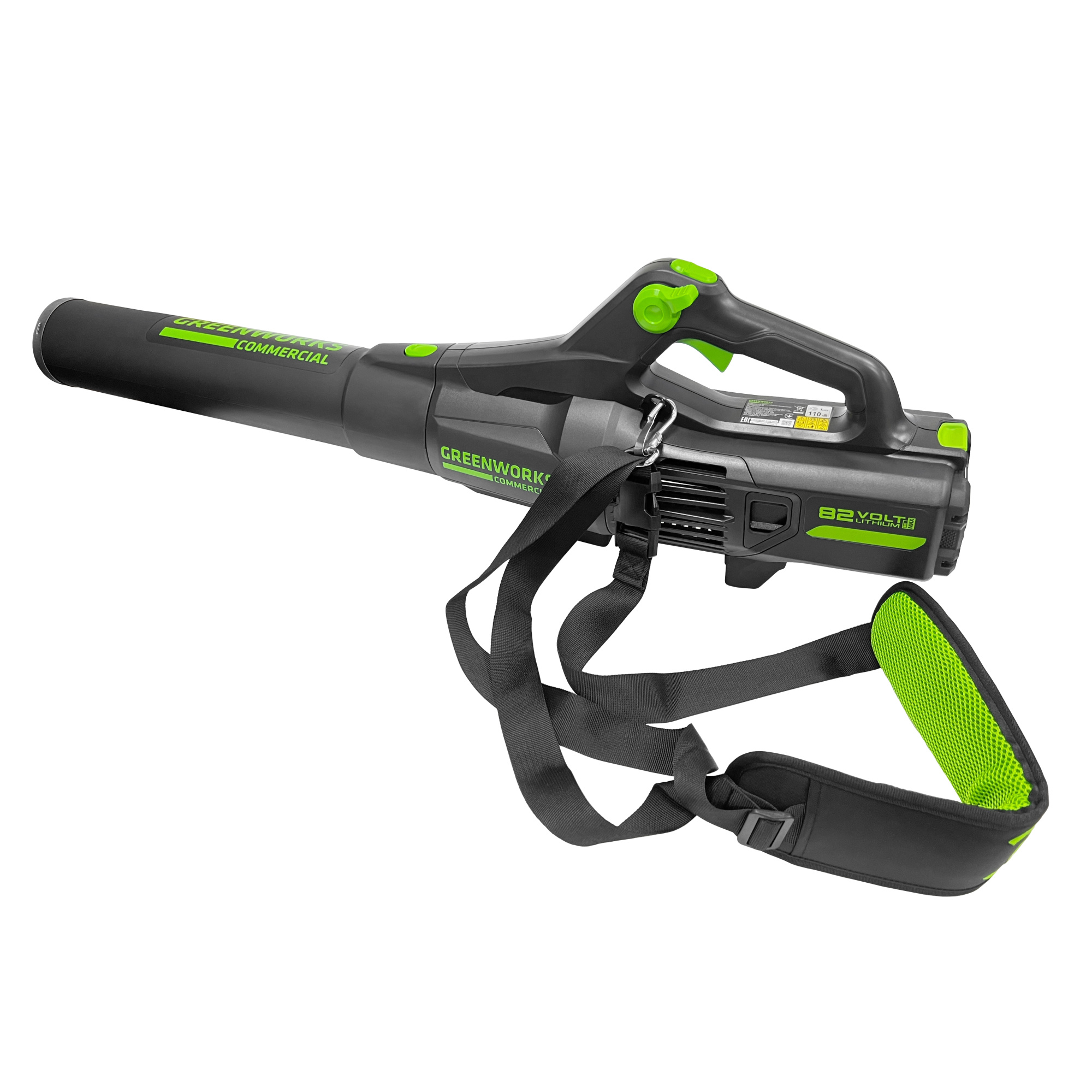 Воздуходув аккумуляторный (225 км/ч) Greenworks 82V GD82ABII 2407007, бесщеточный, без АКБ и ЗУ