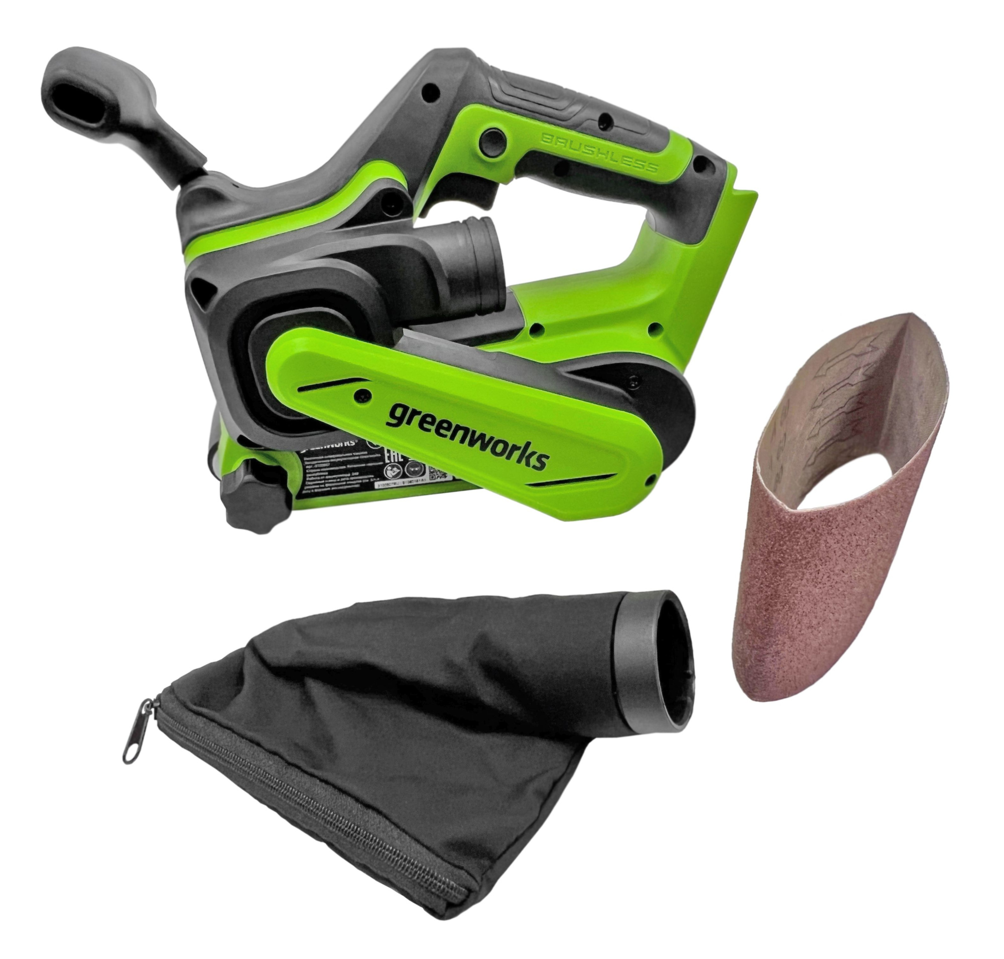 Ленточная шлифовальная машина аккумуляторная Greenworks 24V G24BS 3100607, бесщеточная, без АКБ и ЗУ