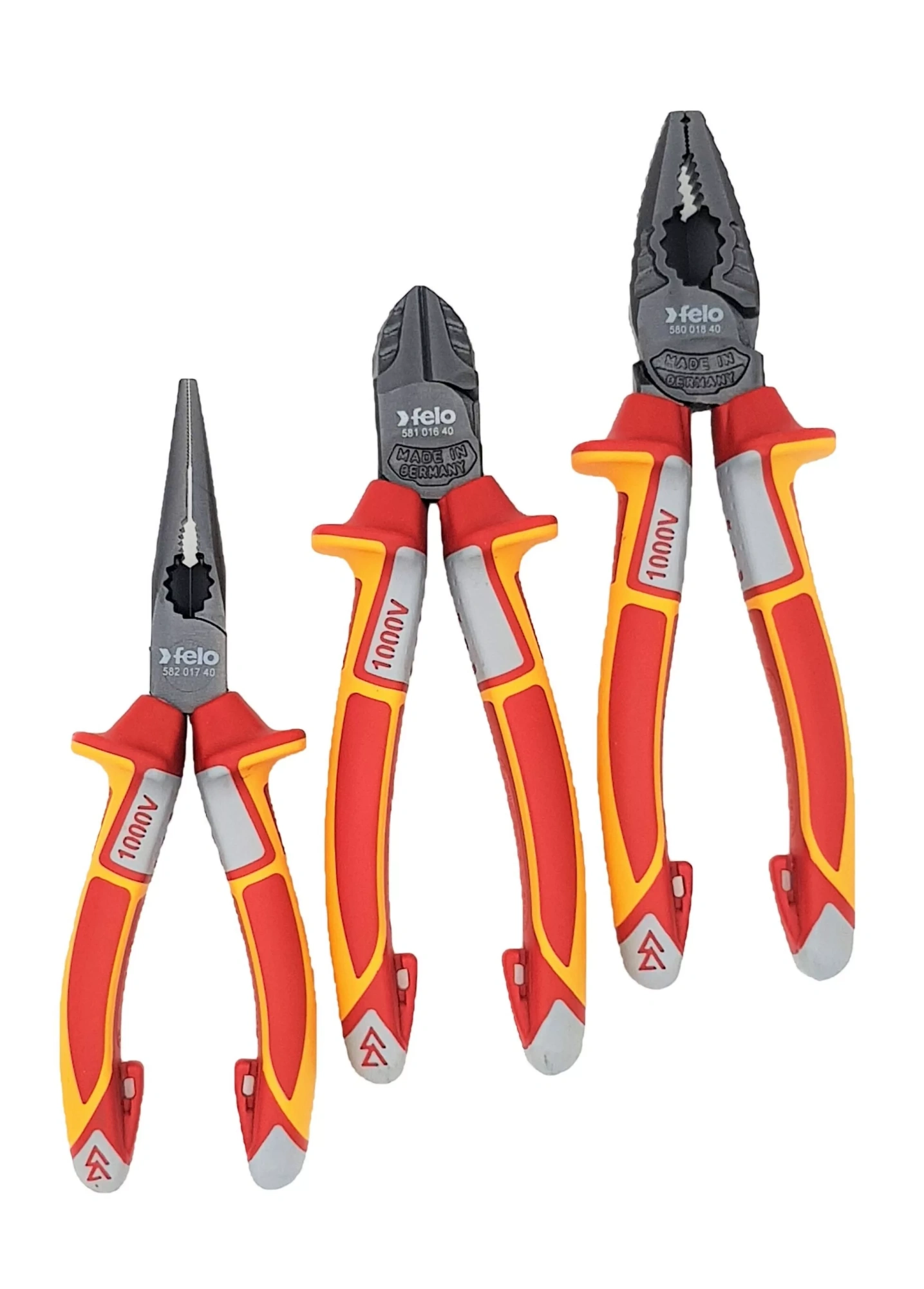 Felo Набор диэлектрических отверток SL/PH ERGONIC, бокорезов, плоскогубцев, длинногубцев, стриппера и отвертки тестера напряжения сети в сумке 41391104