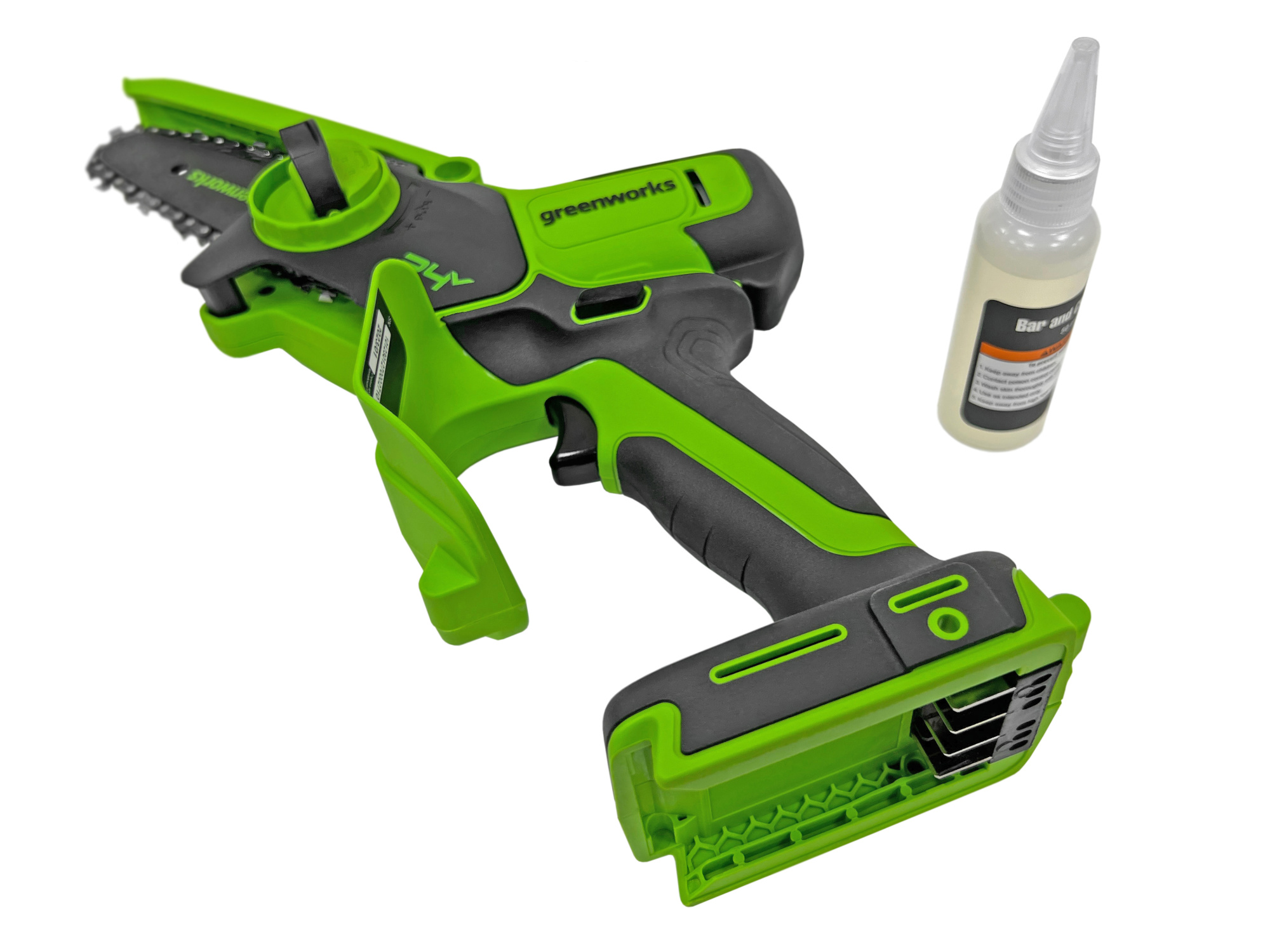 Мини-пила аккумуляторная цепная Greenworks 10 см 24V G24MCS10 2008207, без аккумулятора и зарядного устройства