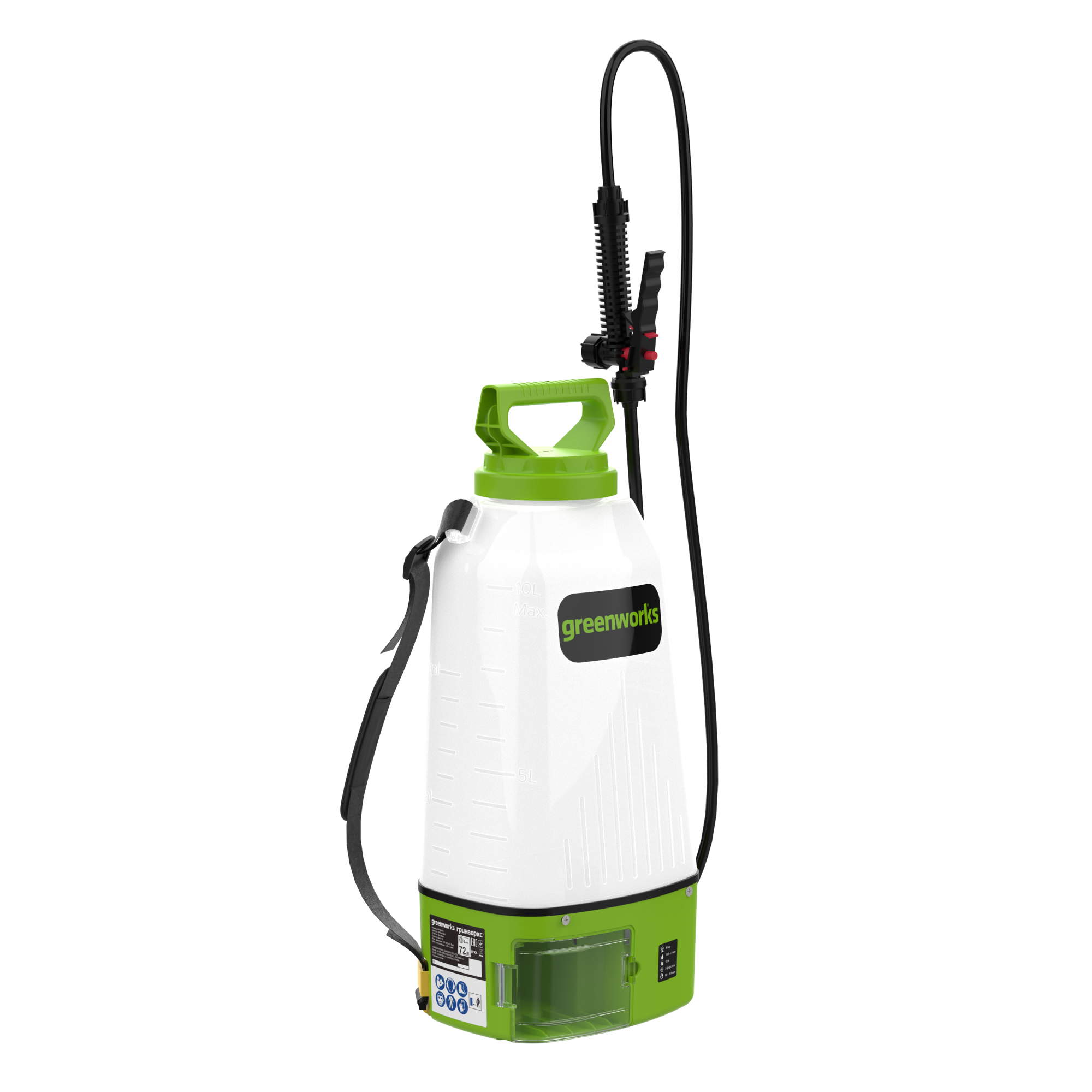 Опрыскиватель садовый 10 л аккумуляторный Greenworks 24V BPS2410, без АКБ и ЗУ