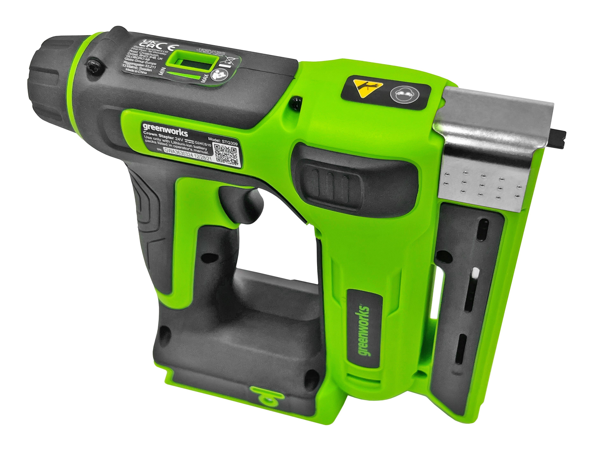 Степлер аккумуляторный Greenworks 24V G24CS10 3400107, без АКБ и ЗУ