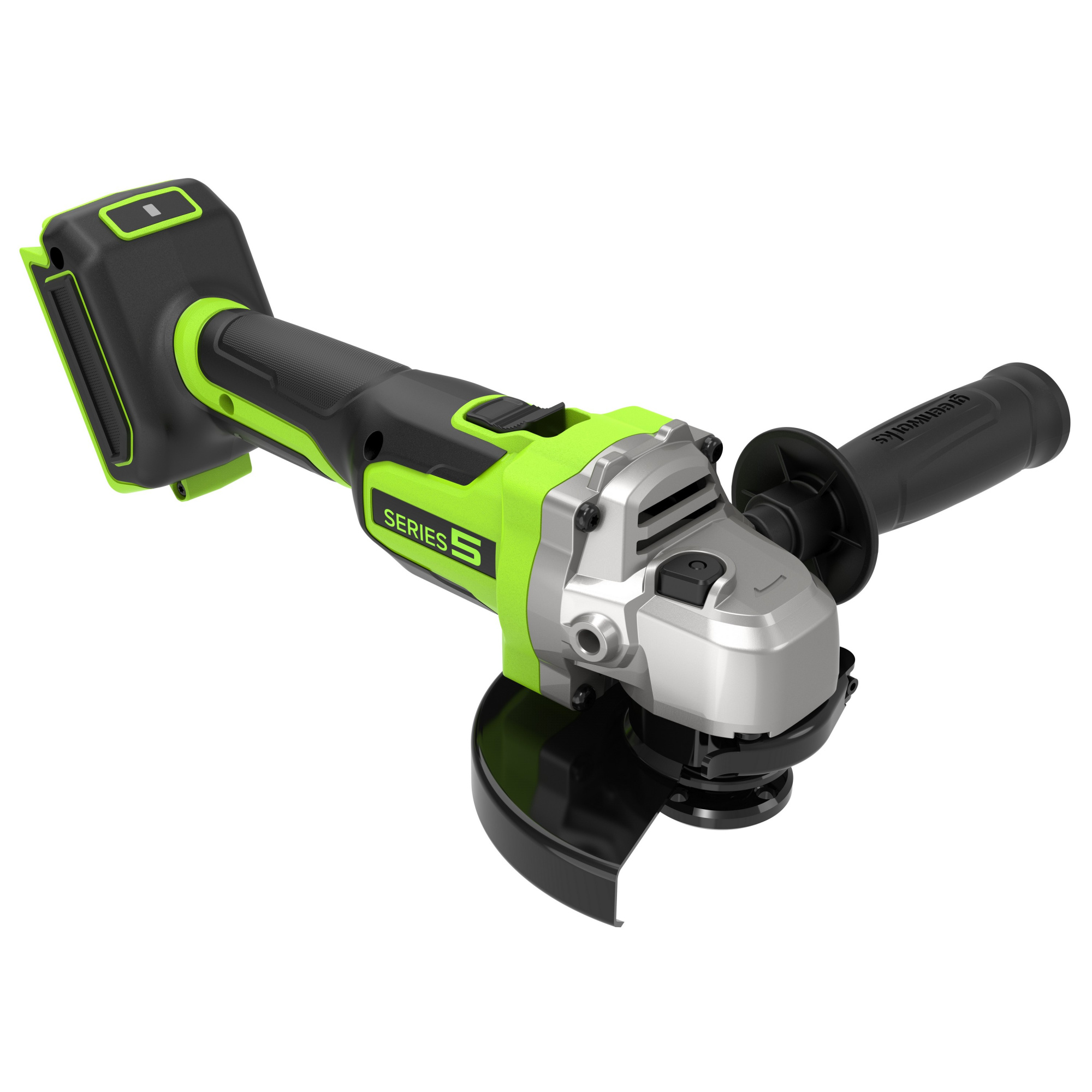 Угловая шлифмашинка (болгарка) 125 мм аккумуляторная Greenworks 24V AG5900 3201007, бесщеточная, без АКБ и ЗУ