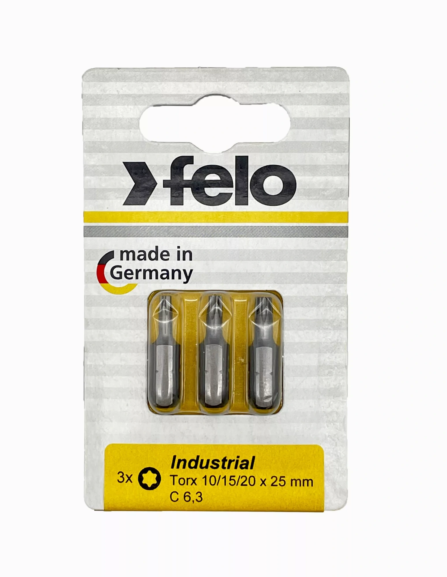 Felo Биты TX10/TX15/TX20 25мм, серия Industrial, 3 шт в блистере 02693116