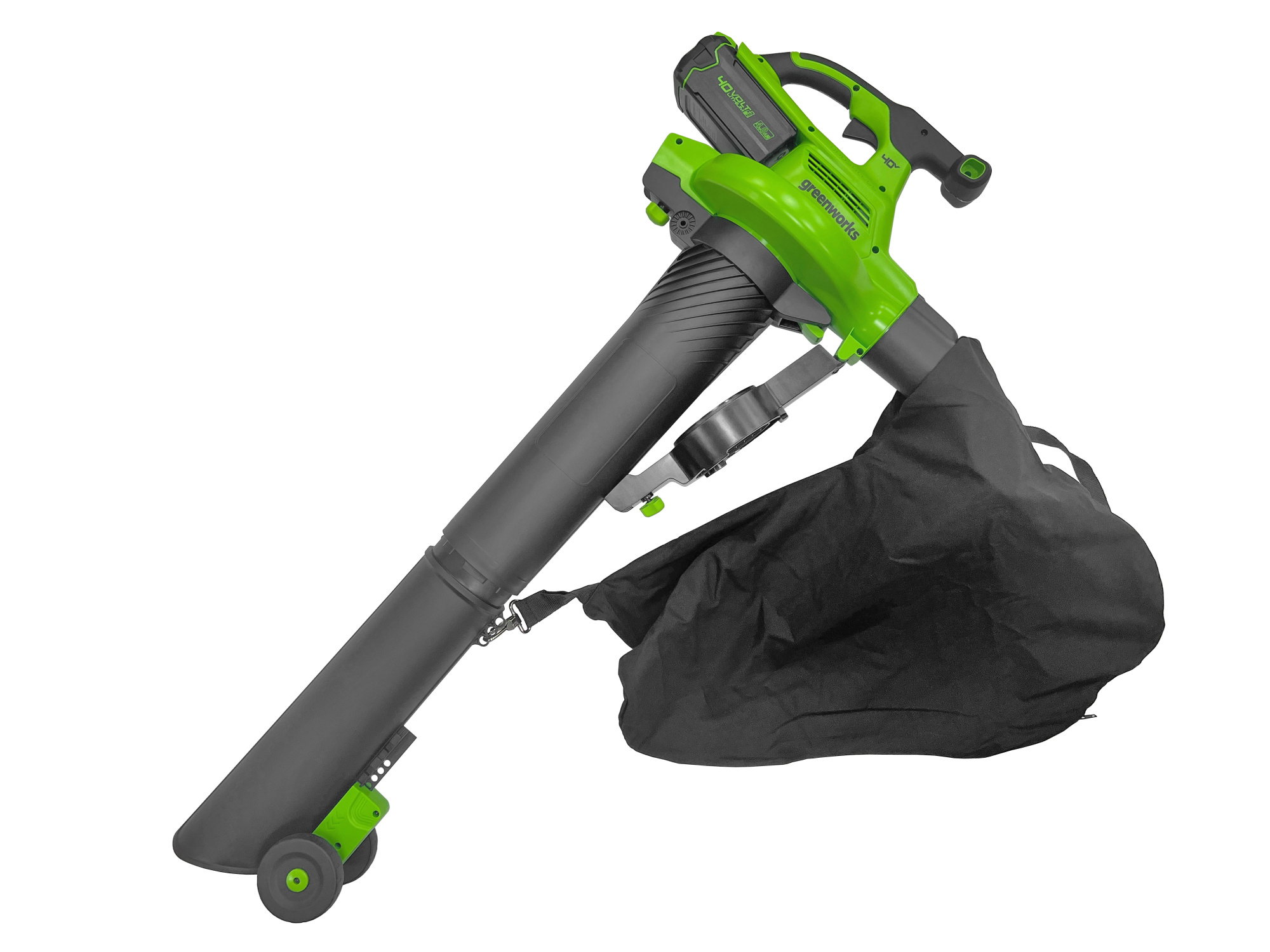 Воздуходув – садовый пылесос аккумуляторный Greenworks 40V GD40BV 2406907, бесщёточный, без АКБ и ЗУ