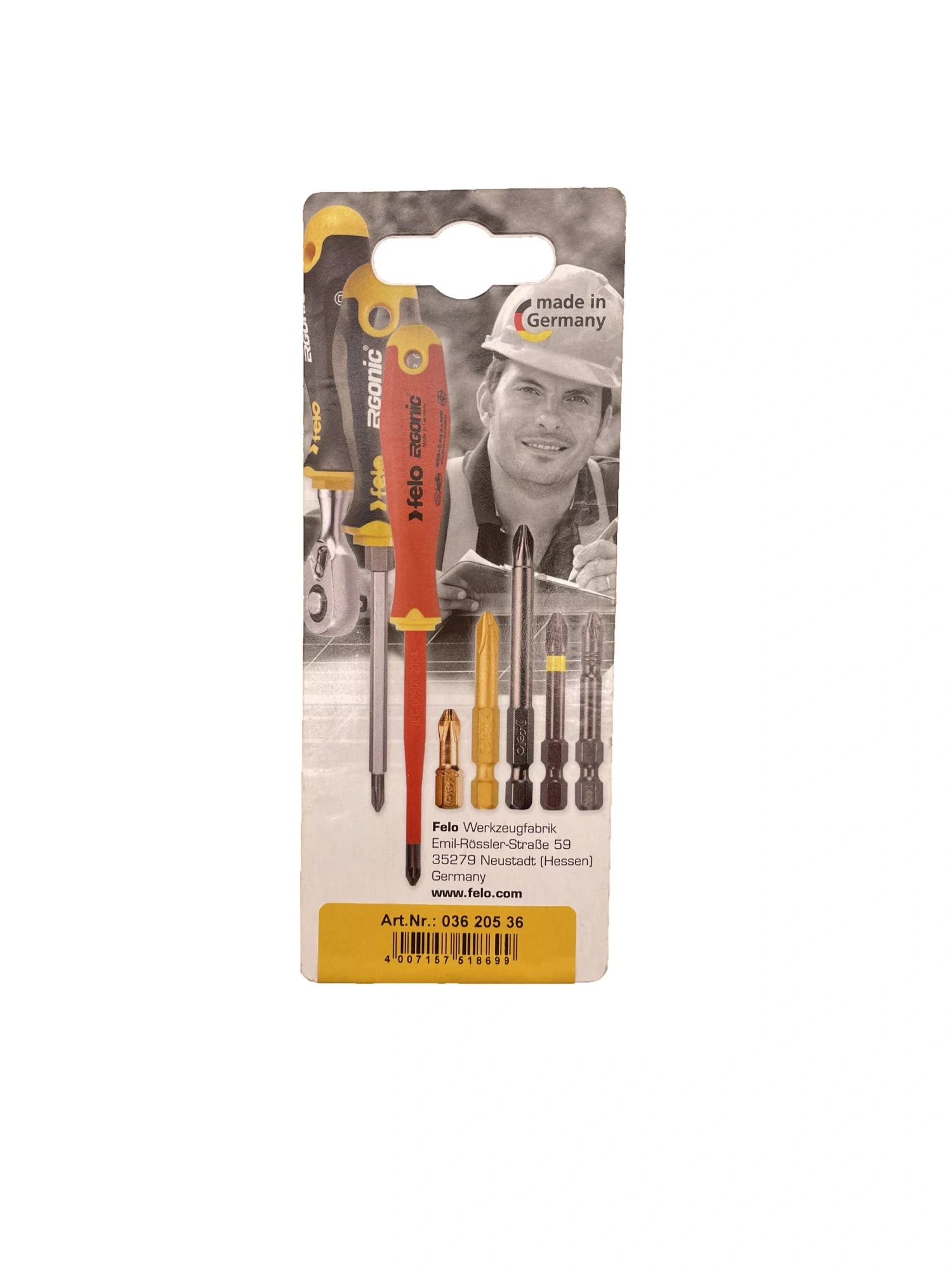 Felo Бита Е6,3 TX20х50, серия Industrial, 2 шт в блистере 03620536