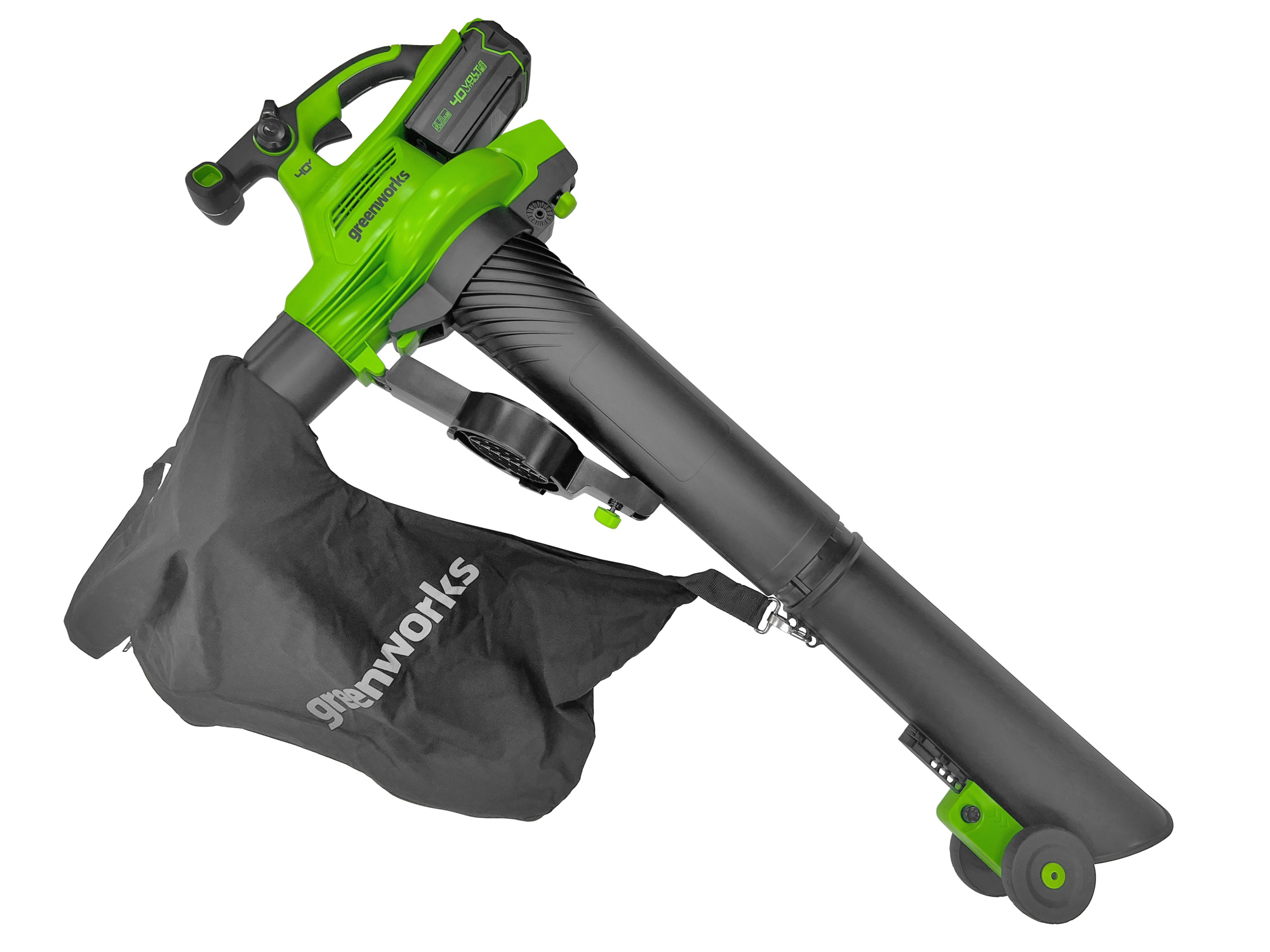Воздуходув – садовый пылесос аккумуляторный Greenworks 40V GD40BV 2406907, бесщёточный, без АКБ и ЗУ
