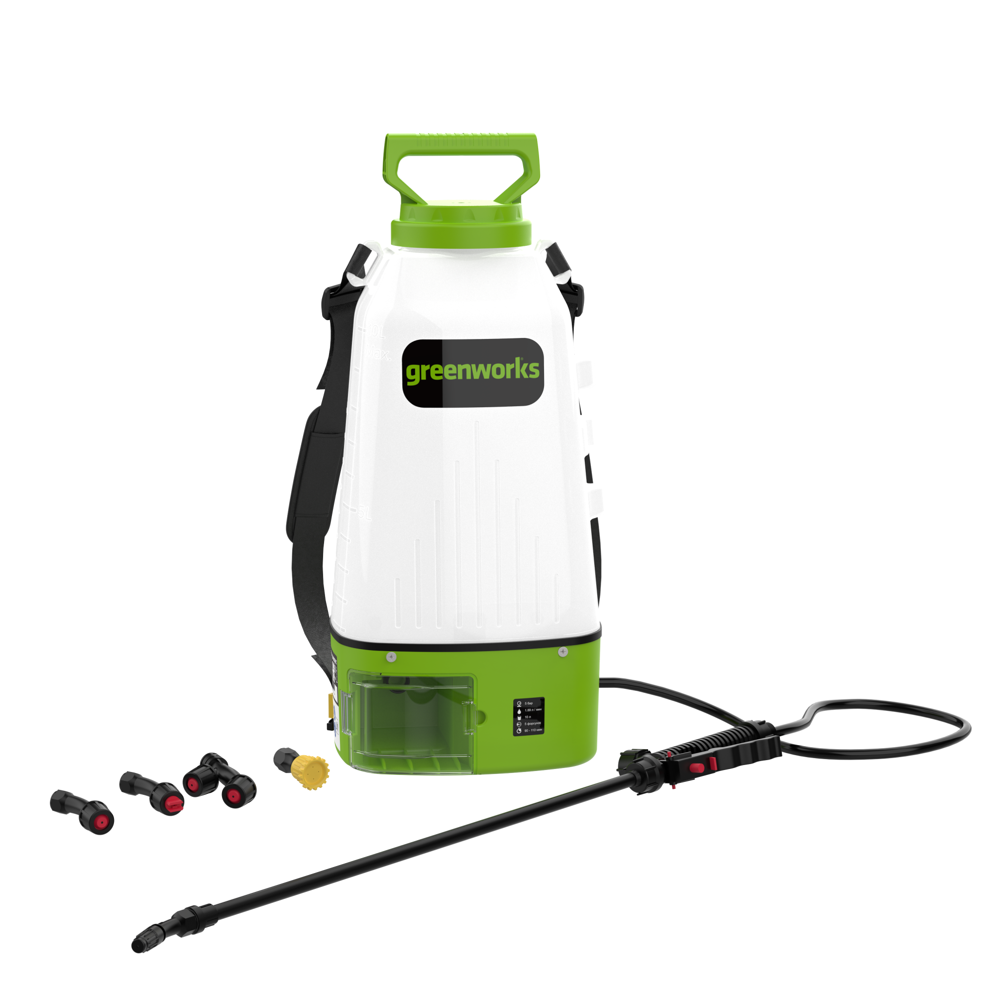 Опрыскиватель садовый 10 л аккумуляторный Greenworks 24V BPS2410, без АКБ и ЗУ