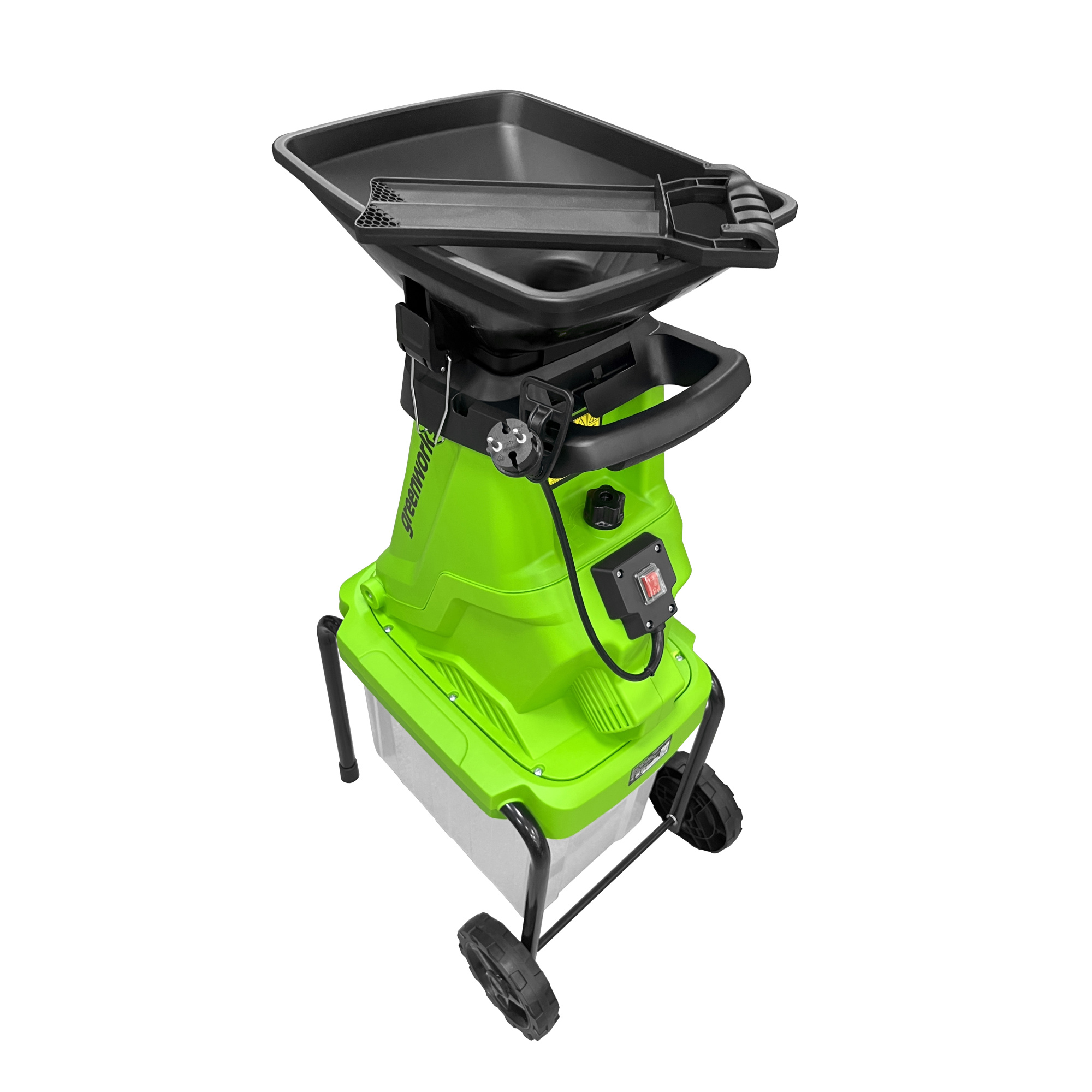 Измельчитель садовый 2800 Вт электрический Greenworks 220V 2208007, с контейнером