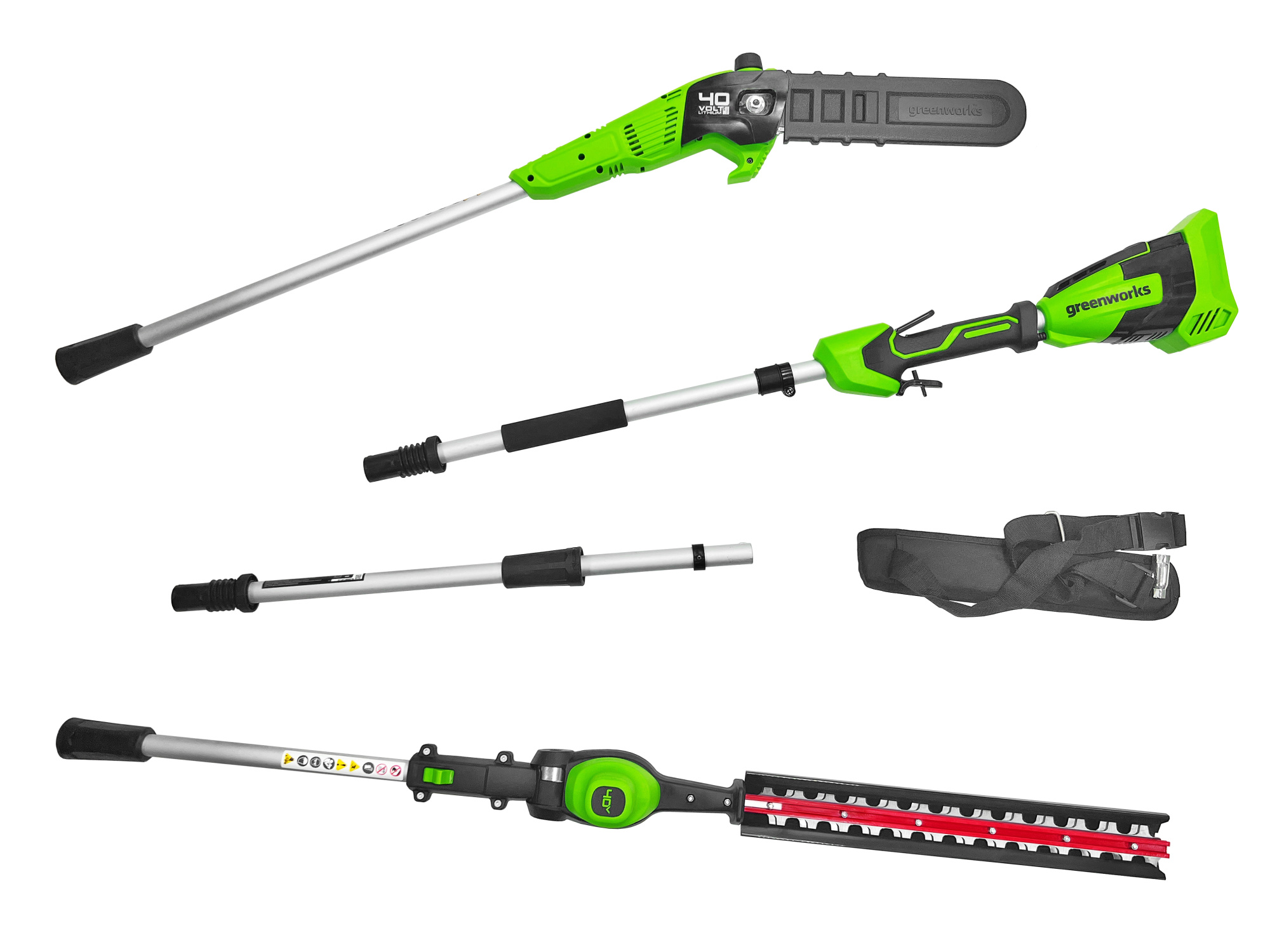 Высоторез-кусторез 2-в-1 аккумуляторный Greenworks 40V G40PSH 1303907, без АКБ и ЗУ